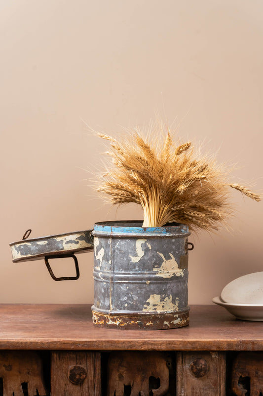 Rustic Metal Storage Canister