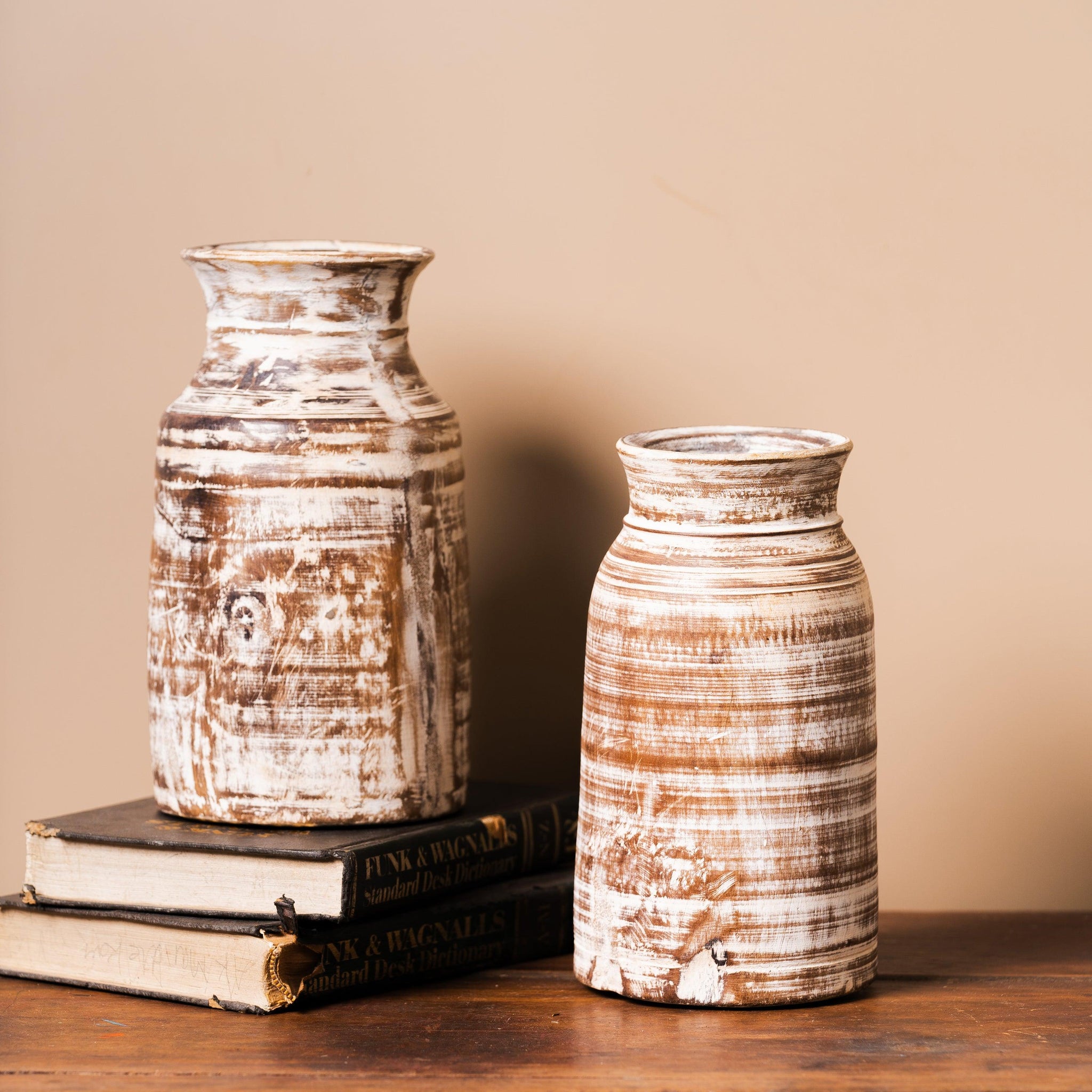 Antique Wooden Brown Pot - TESU