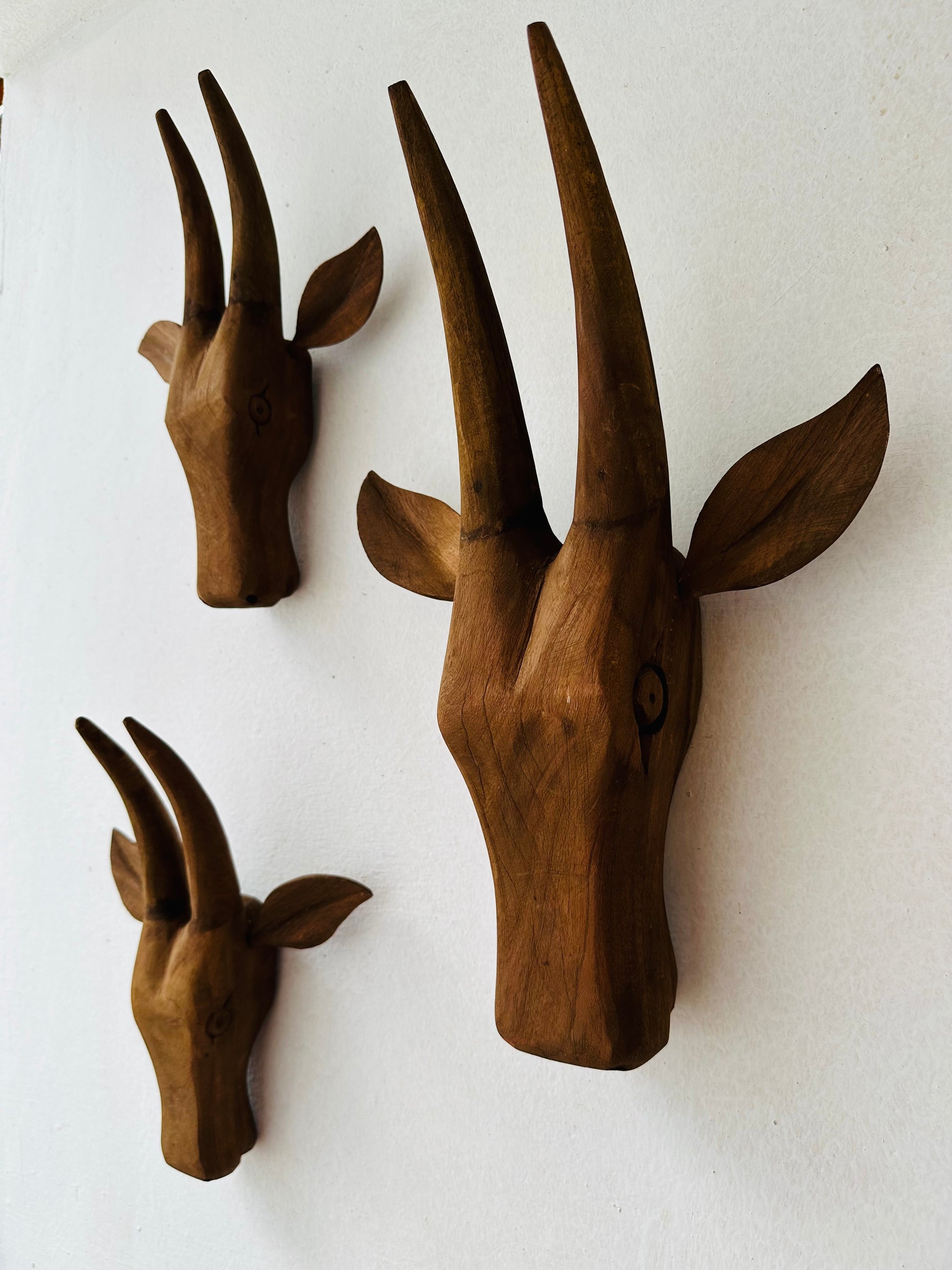 Antique Cow Head Wall Decor ( Set of 3 ) - TESU