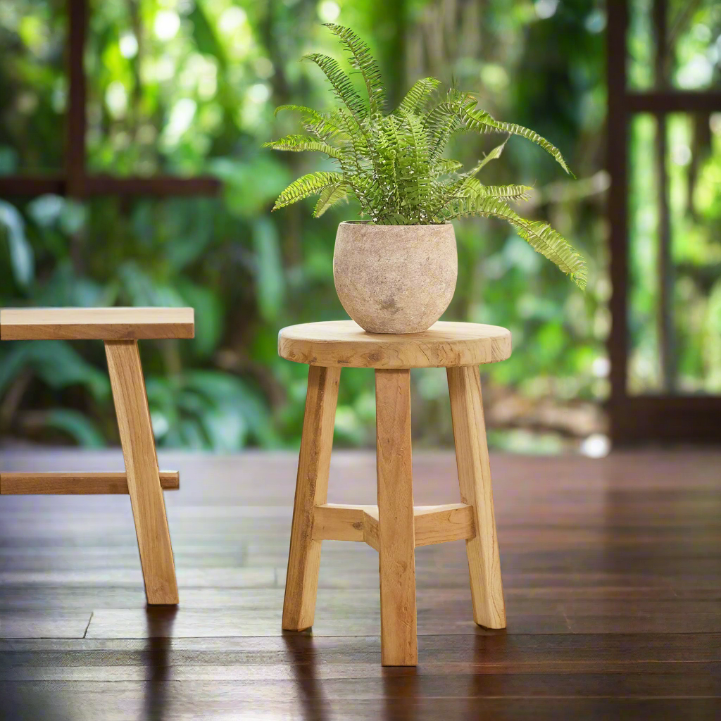 Round Wood Stool