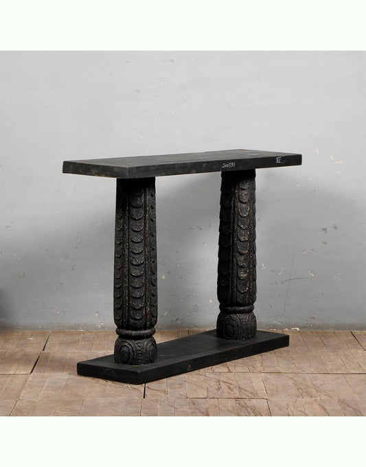 Black Carved Console Table - TESU