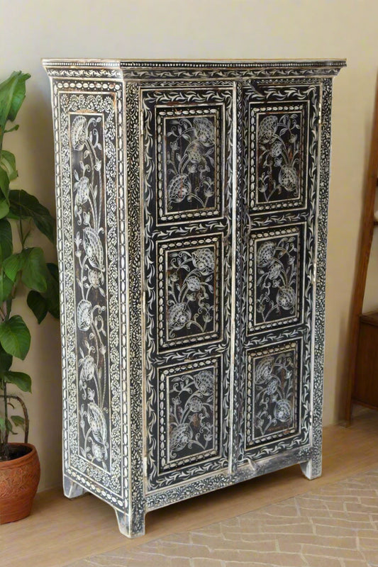 Add timeless charm to your home with the Black Petal Console , a handcrafted masterpiece made from sustainably sourced mango wood.