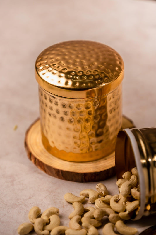 Brass Coated Hammered Jar - TESU