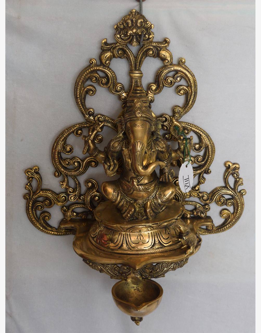 Brass Ganesha wall hanging candle stand - TESU