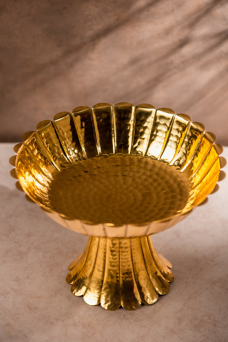 Brass Serving Platter With Stand
