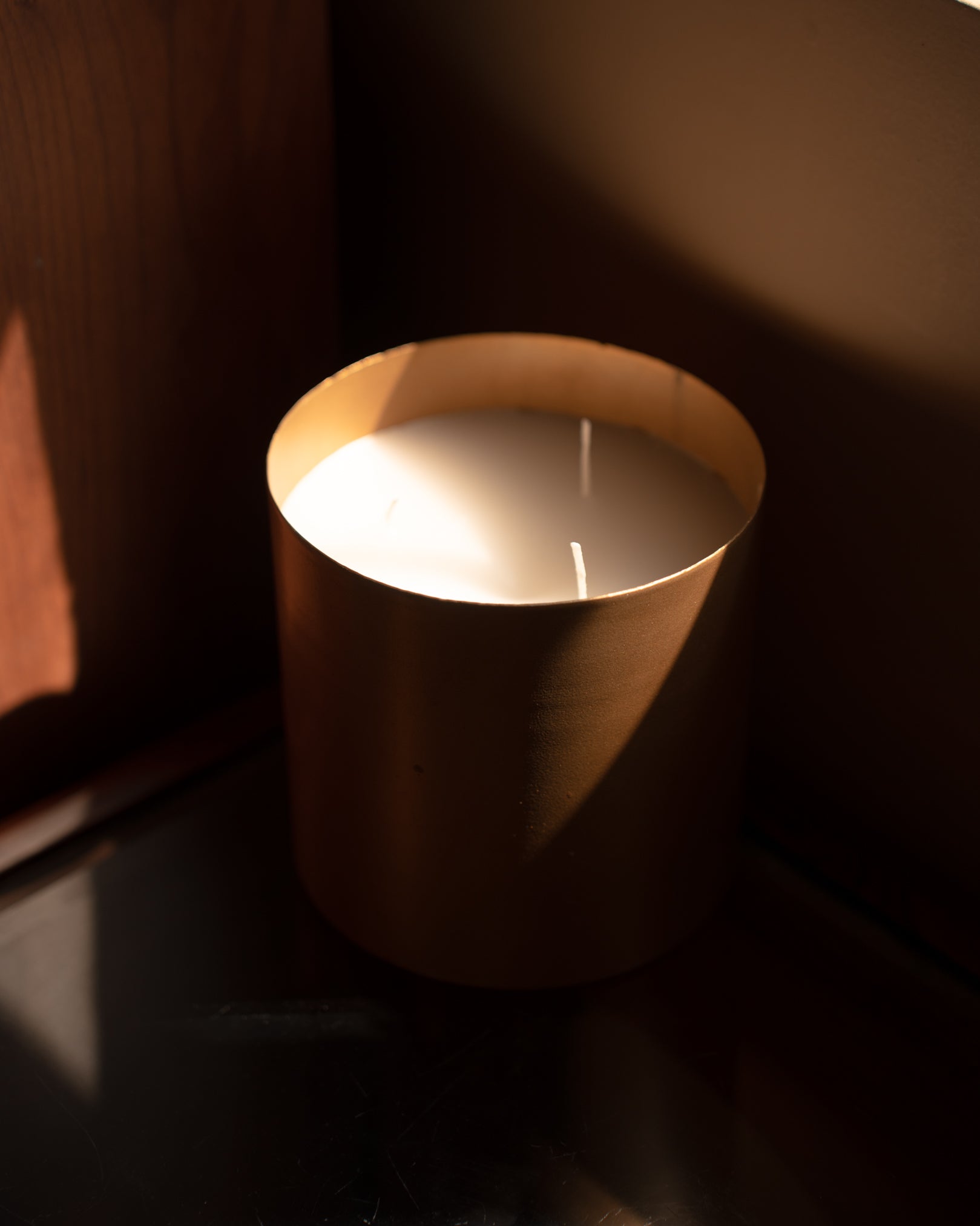 Brass Candle with Lid - 3 Wick - TESU