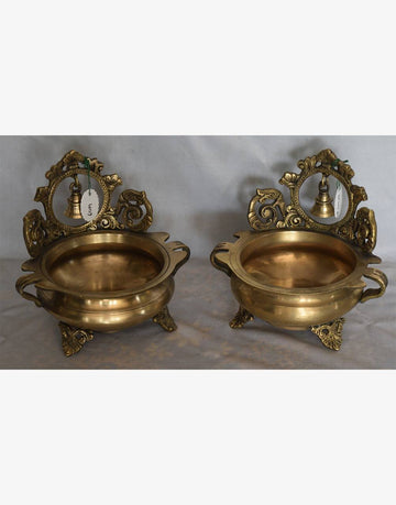 Brass planter with bell - TESU