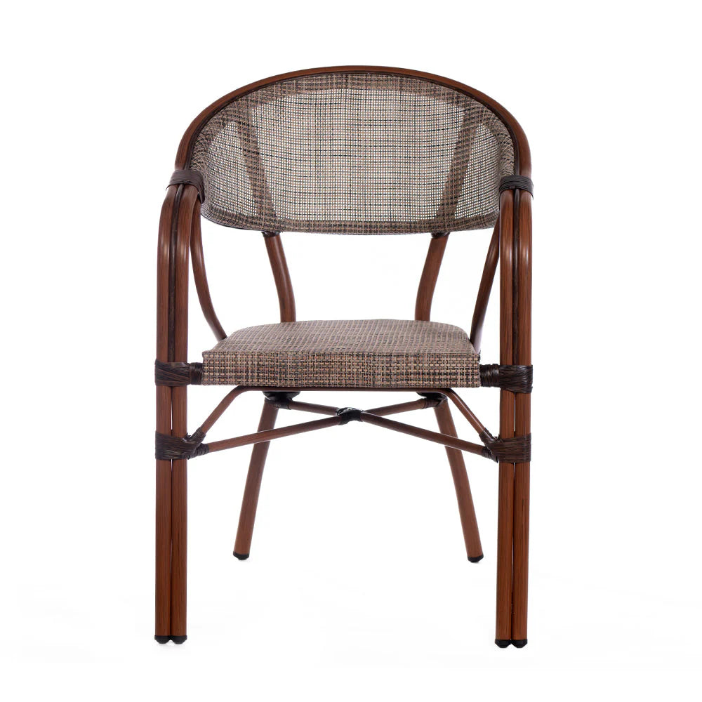 The Classic Woven Bistro Chair is a charming, timeless piece that brings a touch of vintage elegance and casual comfort to any setting. 