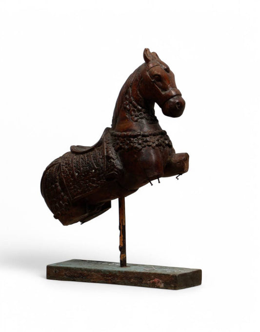 Honor the strength and spirit of a bygone era with the Classic War Horse — a finely crafted decorative sculpture made from solid teak wood and iron. 