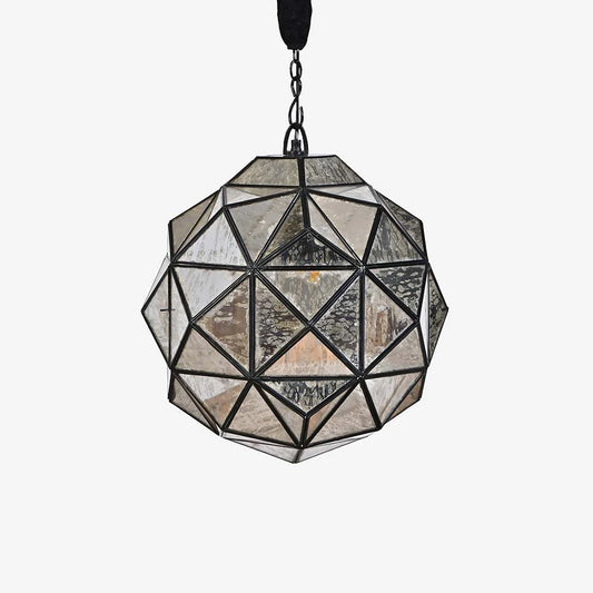 Crafted with hand-cut textured glass panels set in a striking geodesic dome design,