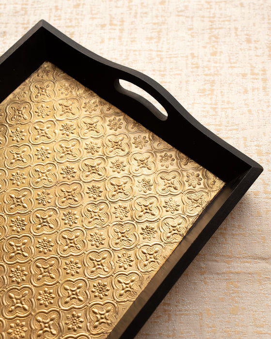 Embossed Golden Serving Tray