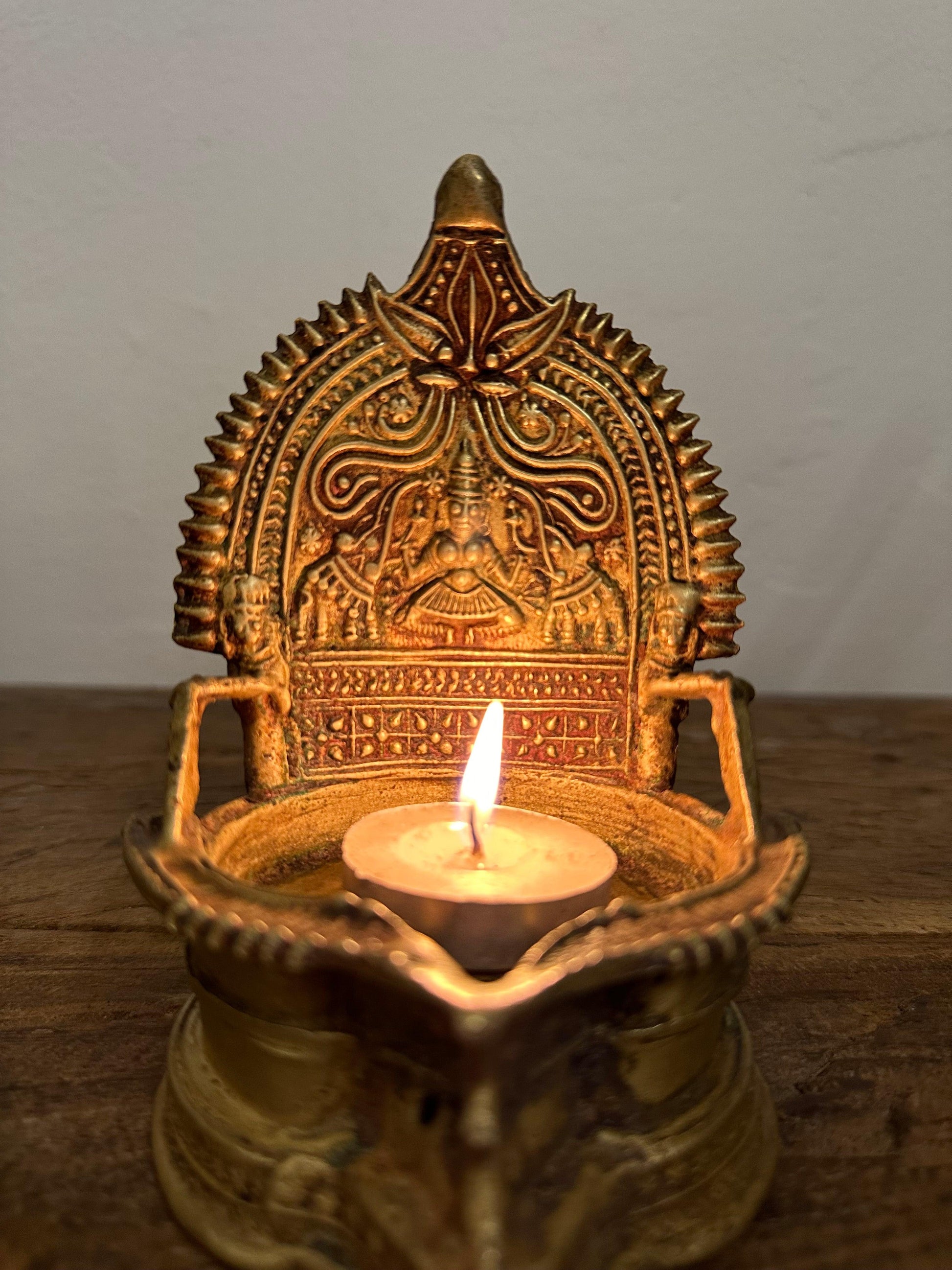 Antique Brass Diya Stand - TESU