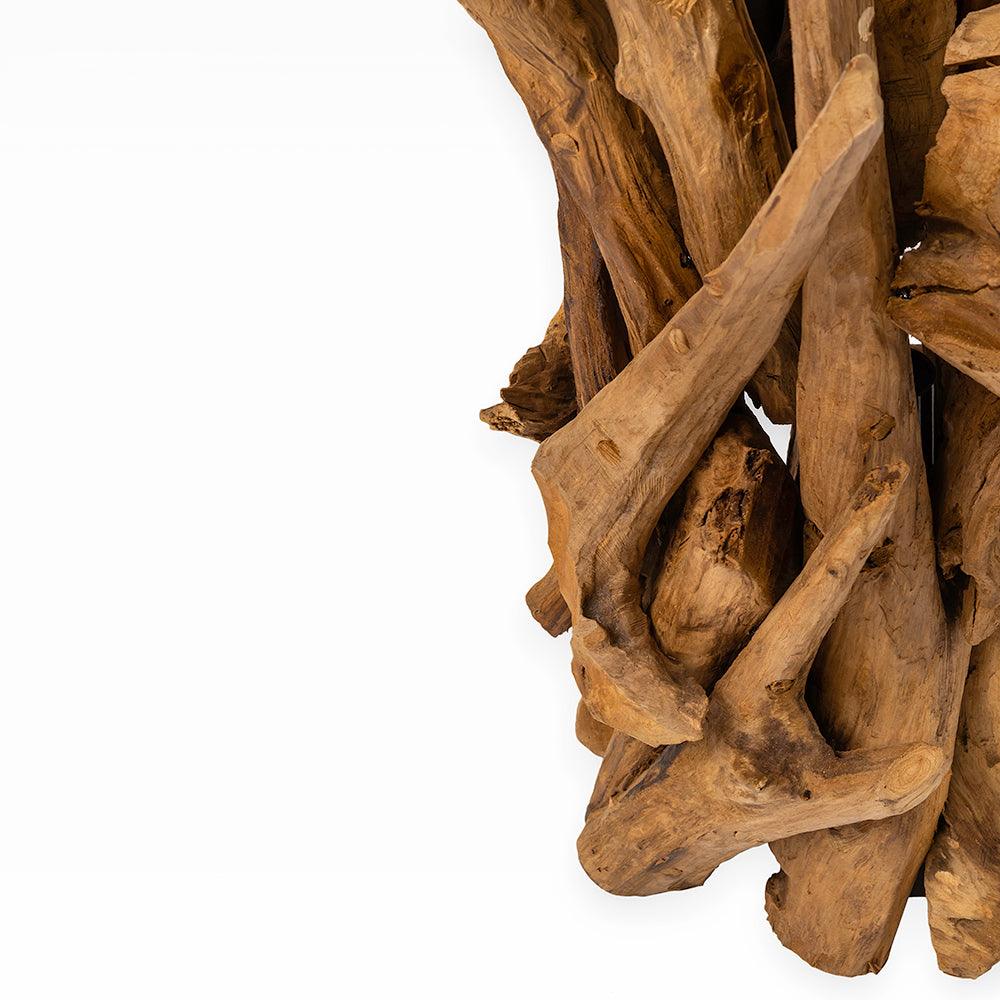 Illuminate your space with the natural beauty of the Drift Wood Glow expertly handcrafted from premium Teak Root/Wood.