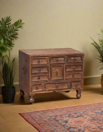 Antique Wood  Multi Drawer Chest