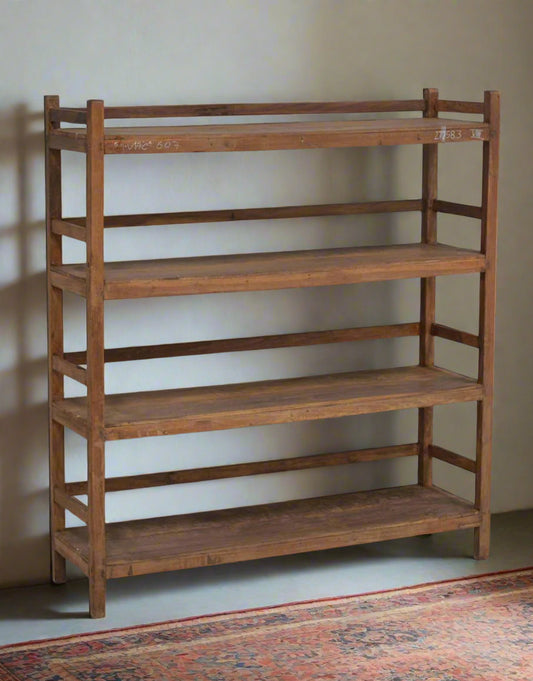 Whether placed in a living room, kitchen, or office, this shelf enhances any space with its warm and organic appeal.