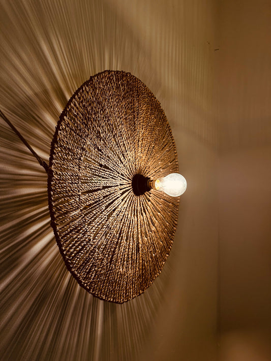 Seagrass String Wall Light - Round