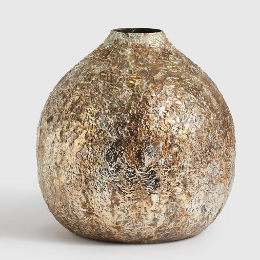 a handcrafted masterpiece forged from premium iron and finished in a radiant, textured metallic sheen.
