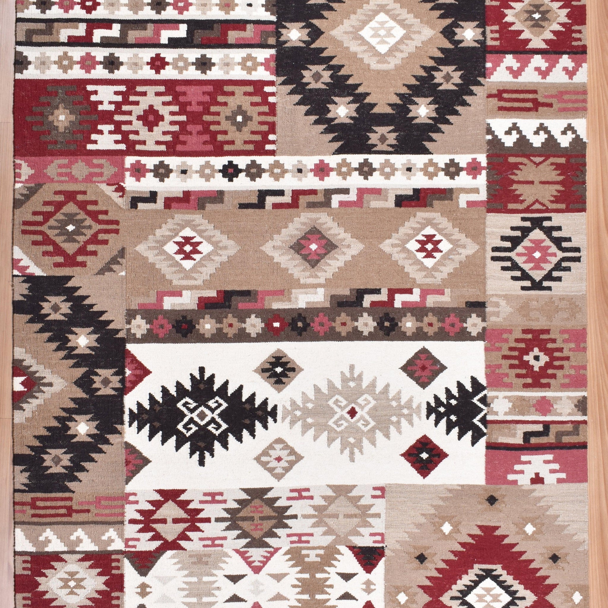 Flatweave Handmade Geometric Weave Caucasian Rugs - TESU