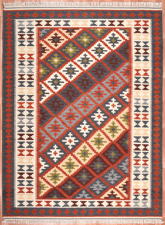 Flatweave Handmade Multicolor Caucasian Rugs - TESU