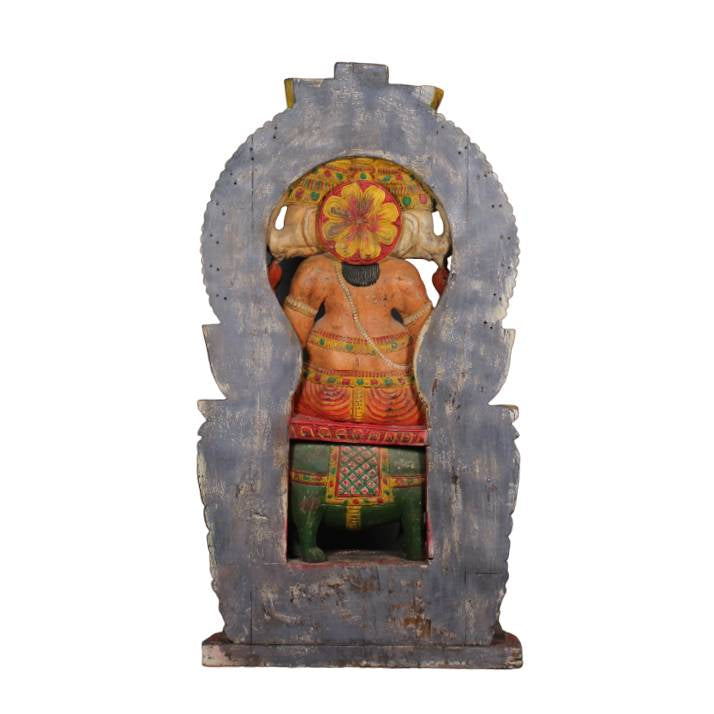  Made from centuries-old Teak Wood, this intricate panel showcases Lord Ganesha, the remover of obstacles and the bestower of blessings, surrounded by mythological carvings, celestial beings, and traditional Indian motifs.&nbsp;