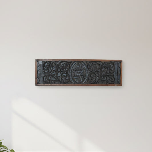 Ganesha intricate hand-carved wooden wall panel – Tesu Wall Decor