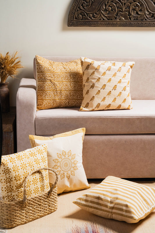  These cushion covers are crafted by skilled artisans to add warmth, color, and character to your living spaces. 