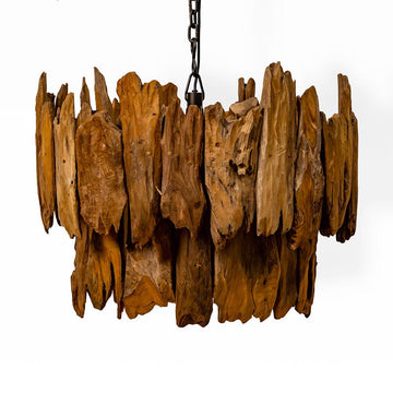 Rustic Wooden Chandelier Lamp