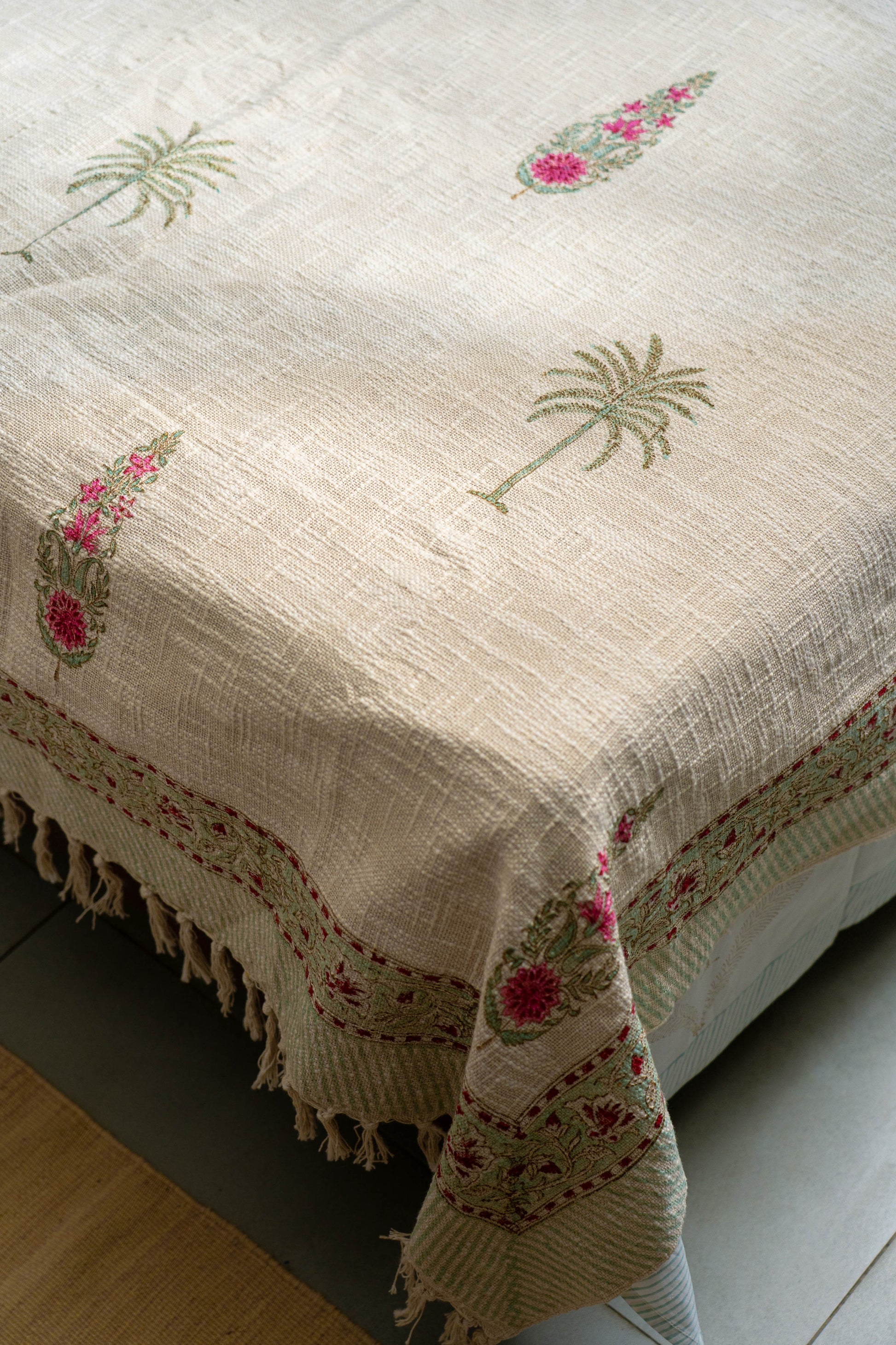Minor variations in color and print are intrinsic to the process of creating hand block printed products and add to their charm.