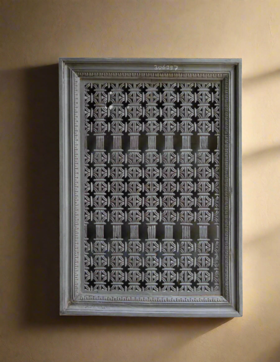 Handcarved Mango Wood Panel - Black - TESU