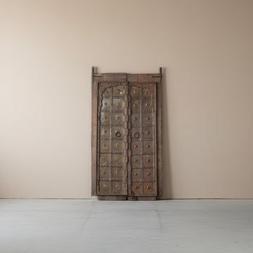 Handcrafted teak wood door panel with traditional hand-carved Indian motifs – Tesu