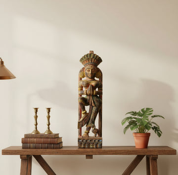 Heritage Devika wooden bracket with traditional handcrafted detailing and elegant natural wood finish for decorative interior support and décor use.