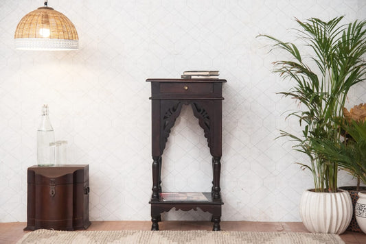 Whether used as a bedside table, accent table, or end table, this vintage-style wooden furniture is a timeless addition to your home.