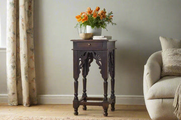 Made from premium Sheesham wood, this traditional side table adds a touch of elegance to any space. 