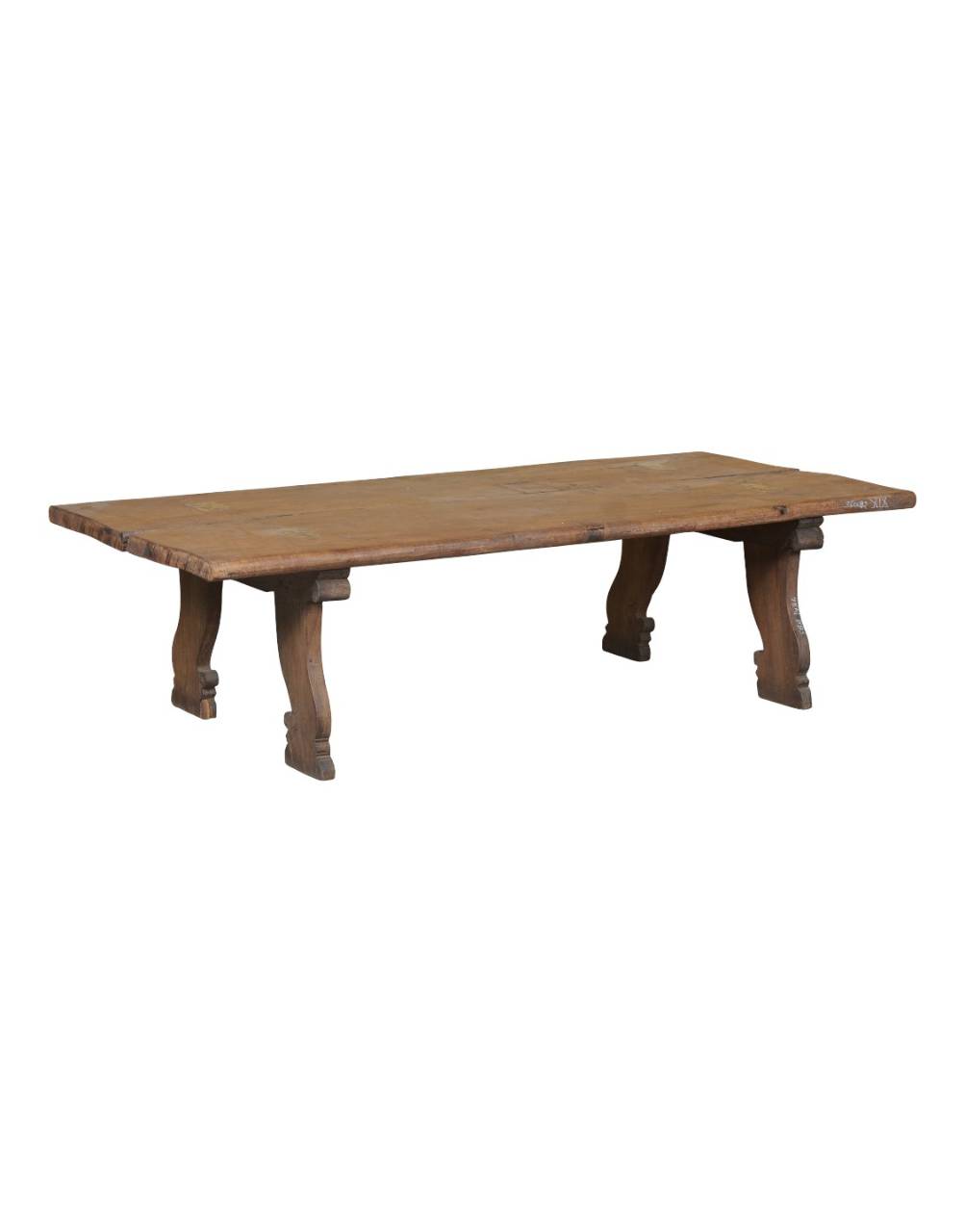 Wooden table on a white background