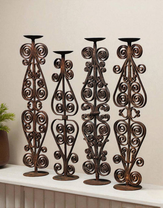Elevate your home decor with the timeless charm of the Iron Candle Keeper – a handcrafted iron candle stand designed to bring warmth and character to any space. 