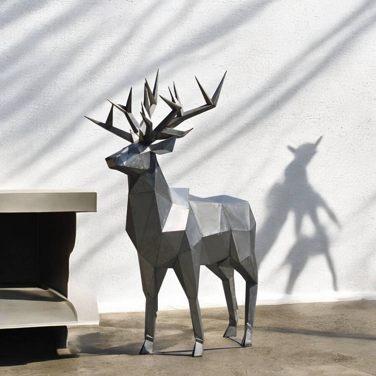 Crafted with precision, this iron deer sculpture is a true masterpiece that blends modern artistry with timeless grace. Its geometric design reflects contemporary sophistication, while its strong metallic build symbolizes endurance and resilience.