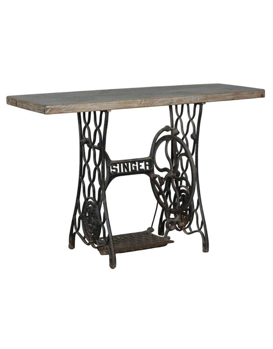 Iron Wood Sewing Machine Console Table - TESU