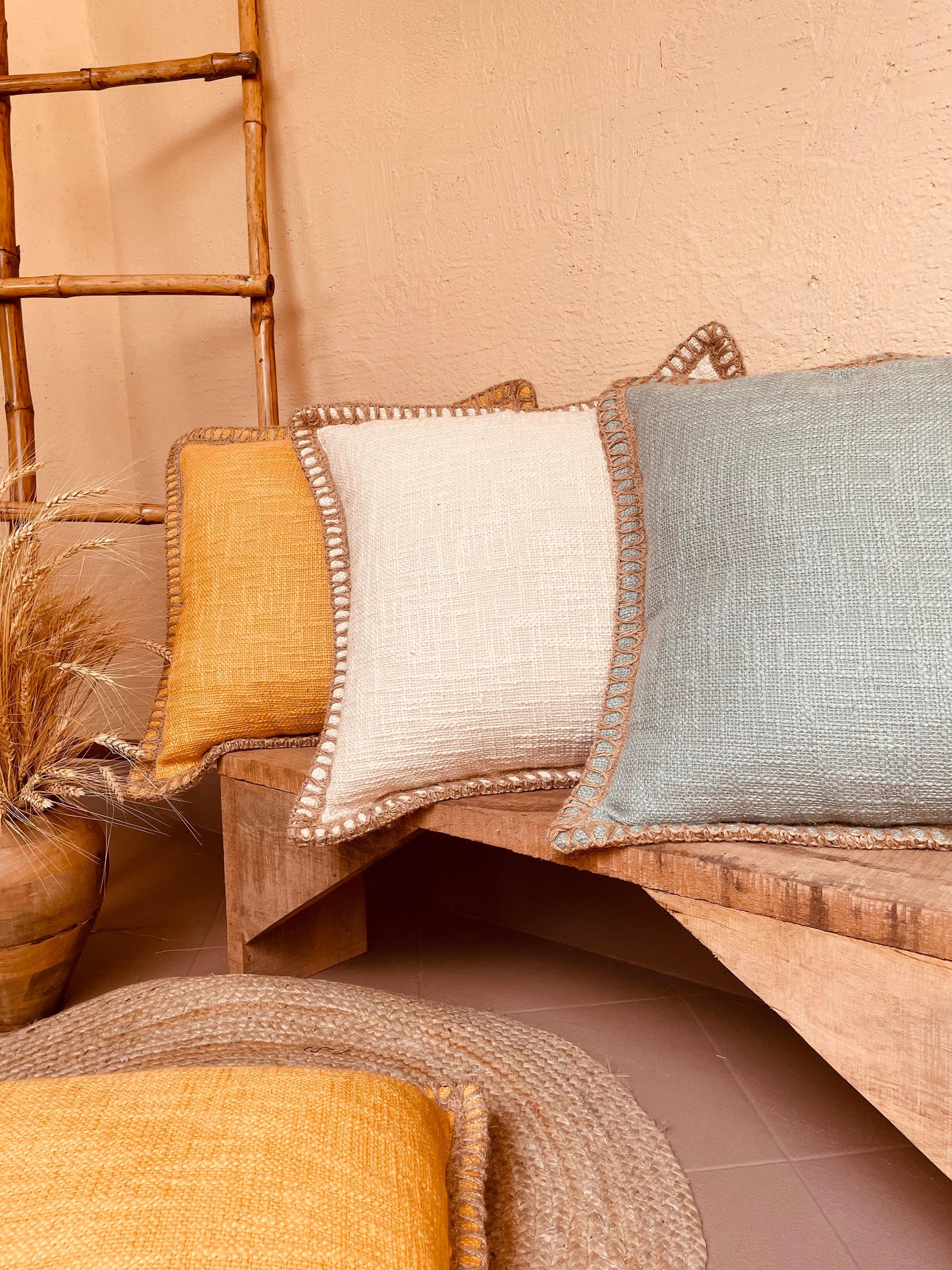 Jute Cotton Knitted Cushion Covers - TESU