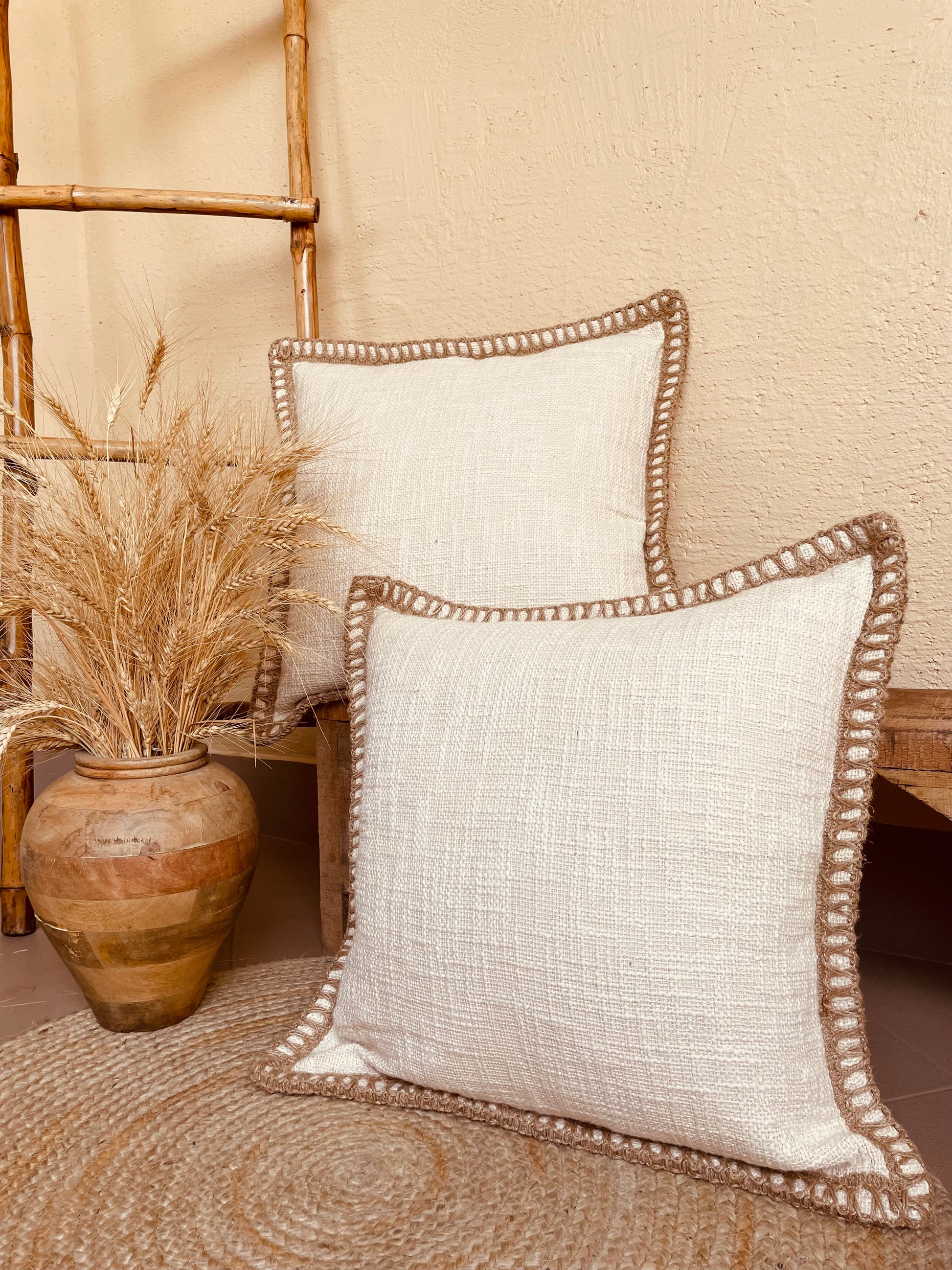 Jute Cotton Knitted Cushion Covers - TESU