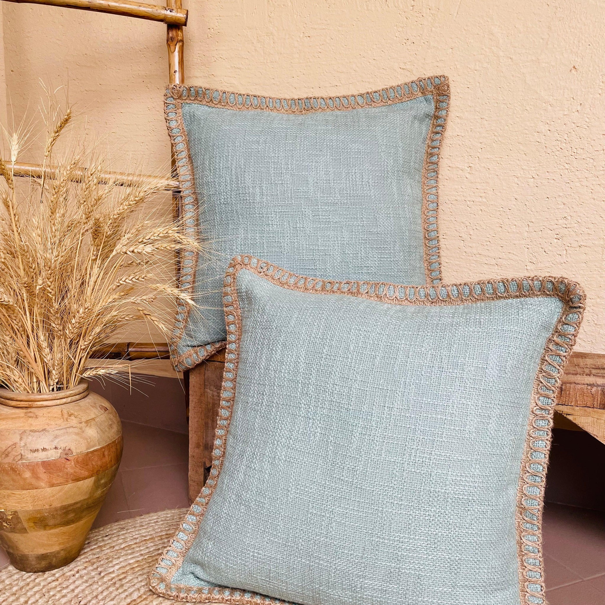 Jute Cotton Knitted Cushion Covers - TESU