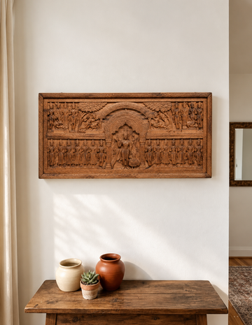 Katha Carved Wooden Panel