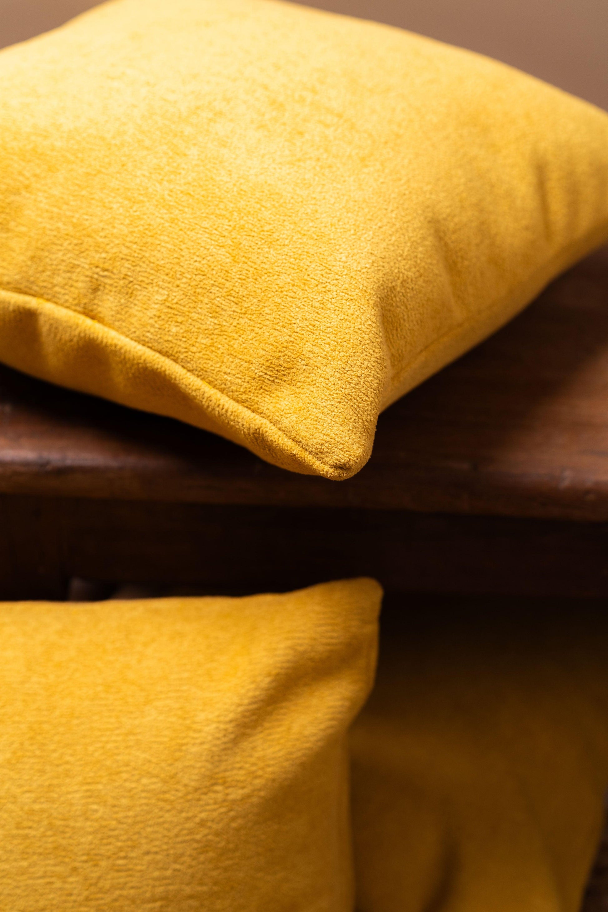 Luxury Boucle Solid Yellow Cushion Cover - TESU