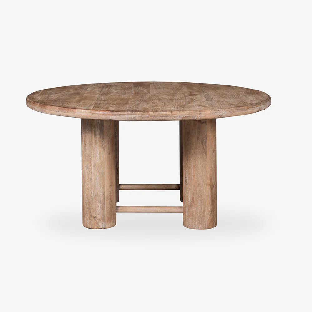 Introduce warmth and character into your dining space with our Mango Wood Round Dining Table. Crafted from high-quality, sustainable mango wood, this table offers a blend of natural beauty and sturdy craftsmanship. 