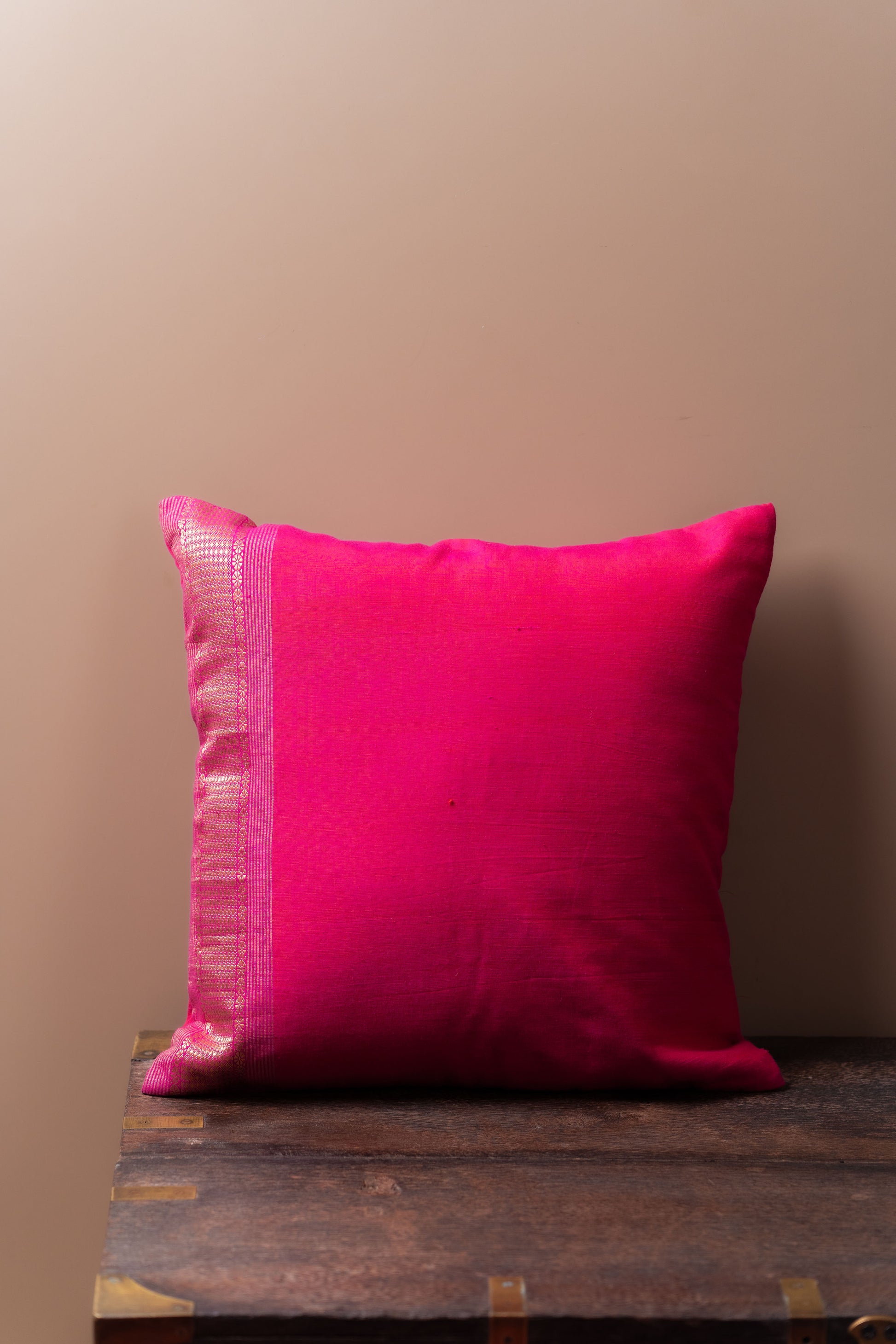 Magenta and gold lumbar cushion cover
Luxurious lumbar pillow
Sophisticated home decor
Broad border cushion cover
Rich magenta fabric
Elegant golden border
Statement piece for sofa
High-quality cushion cover
Comfortable lumbar support
Vibrant colors decor
Chic design cushion
Modern and traditional interiors
Elevate home aesthetics
Stylish accent chair cushion
Decorative lumbar pillow