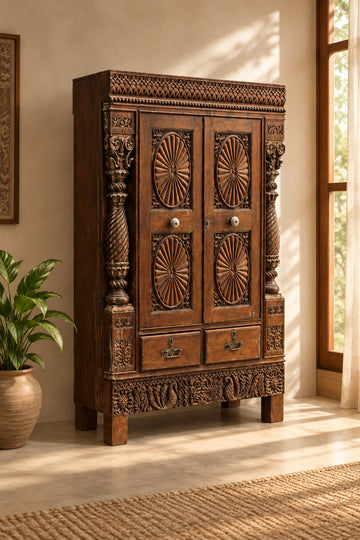 Mandala Carved Almirah
