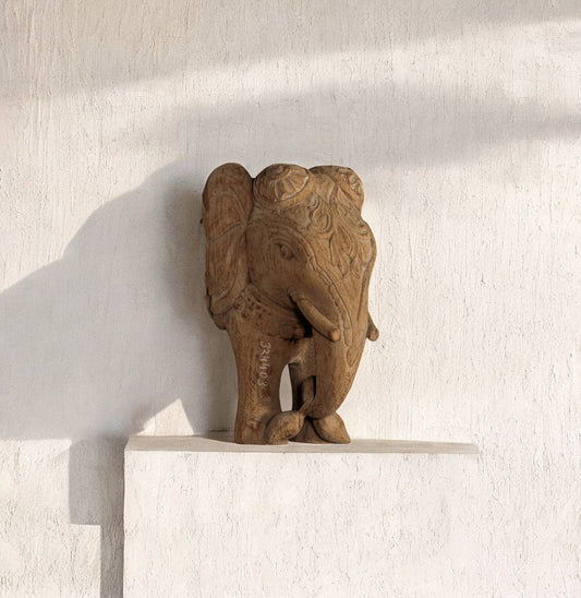 Discover the handcrafted wooden elephant sculpture, a symbol of wisdom, strength, and cultural artistry.