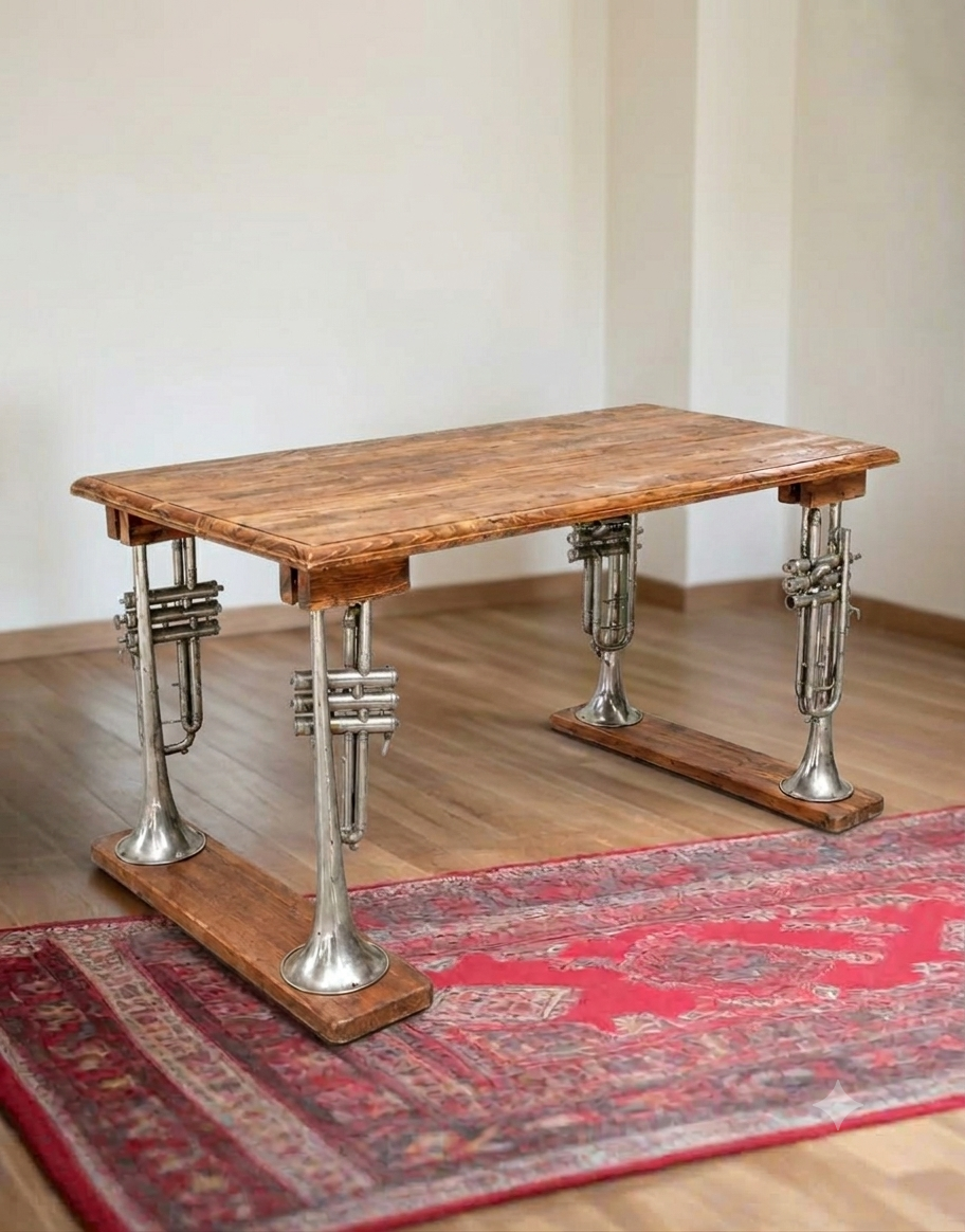 The Naad Heritage Teak Console is a remarkable fusion of reclaimed teak wood and vintage brass craftsmanship, inspired by the timeless elegance of antique musical instruments. 