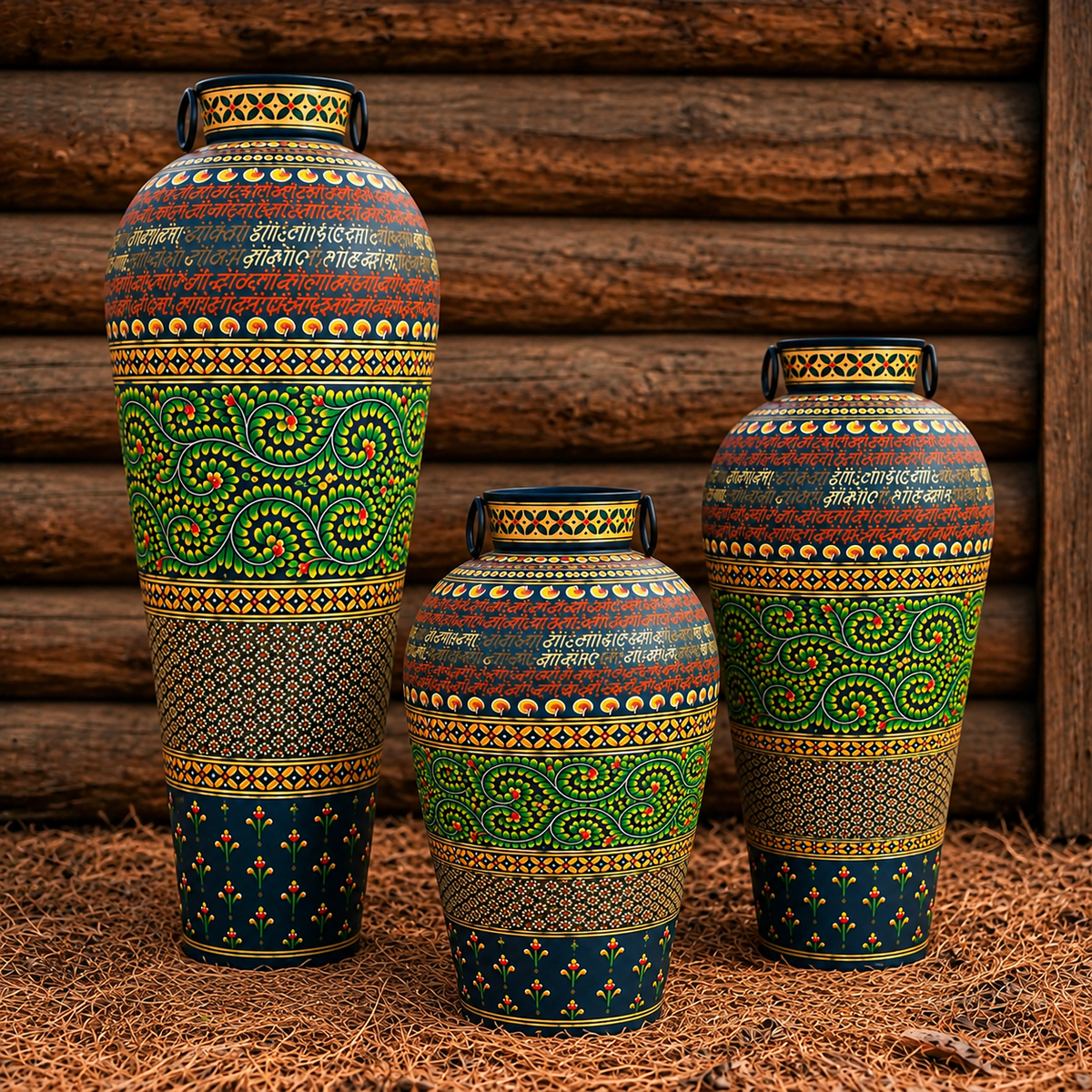 The Neel Kanchan Iron Pot is a celebration of timeless Indian artistry, where intricate painted details meet the enduring strength of iron. 