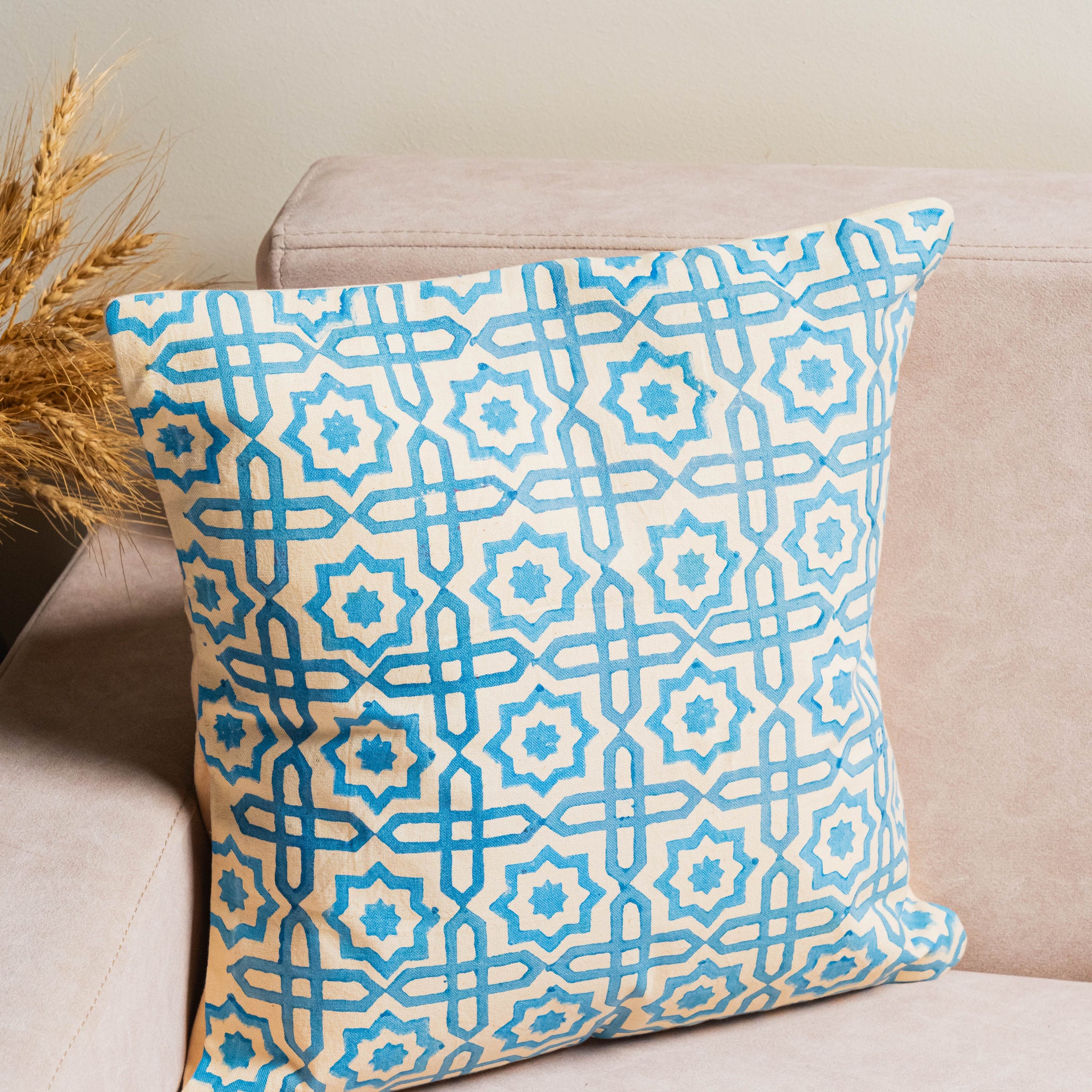 Handcrafted cotton cushion covers – floral, striped, geometric, and cow motif designs – perfect for modern and ethnic home decor.