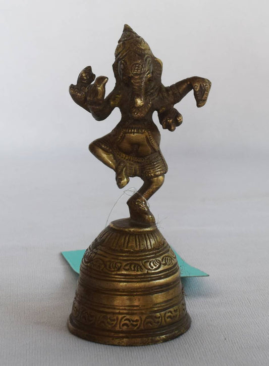 Mounted atop a traditional bell, this unique piece blends spiritual significance with artistic elegance, making it perfect for home décor, meditation spaces, temples, or as a meaningful gift. Ideal for Diwali, housewarmings, or spiritual events.
